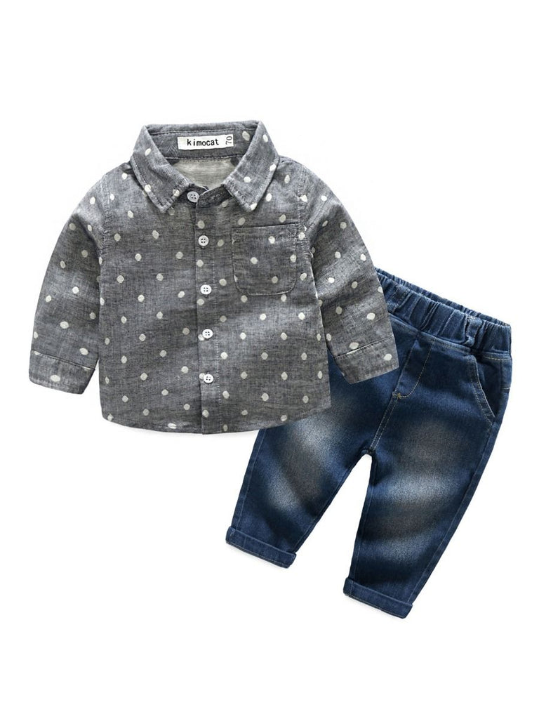 Buy Babyhug Cotton Woven Full Sleeves Checkered Shirt & Jeans Set Blue for  Boys (12-18Months) Online in India, Shop at FirstCry.com - 14575132