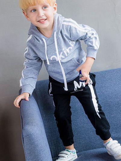 Little Boys Sports Pants with Drawstring