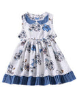 Girls Flower Print Sleeveless Dress