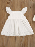 Baby Girl White Dress with Shorts Set