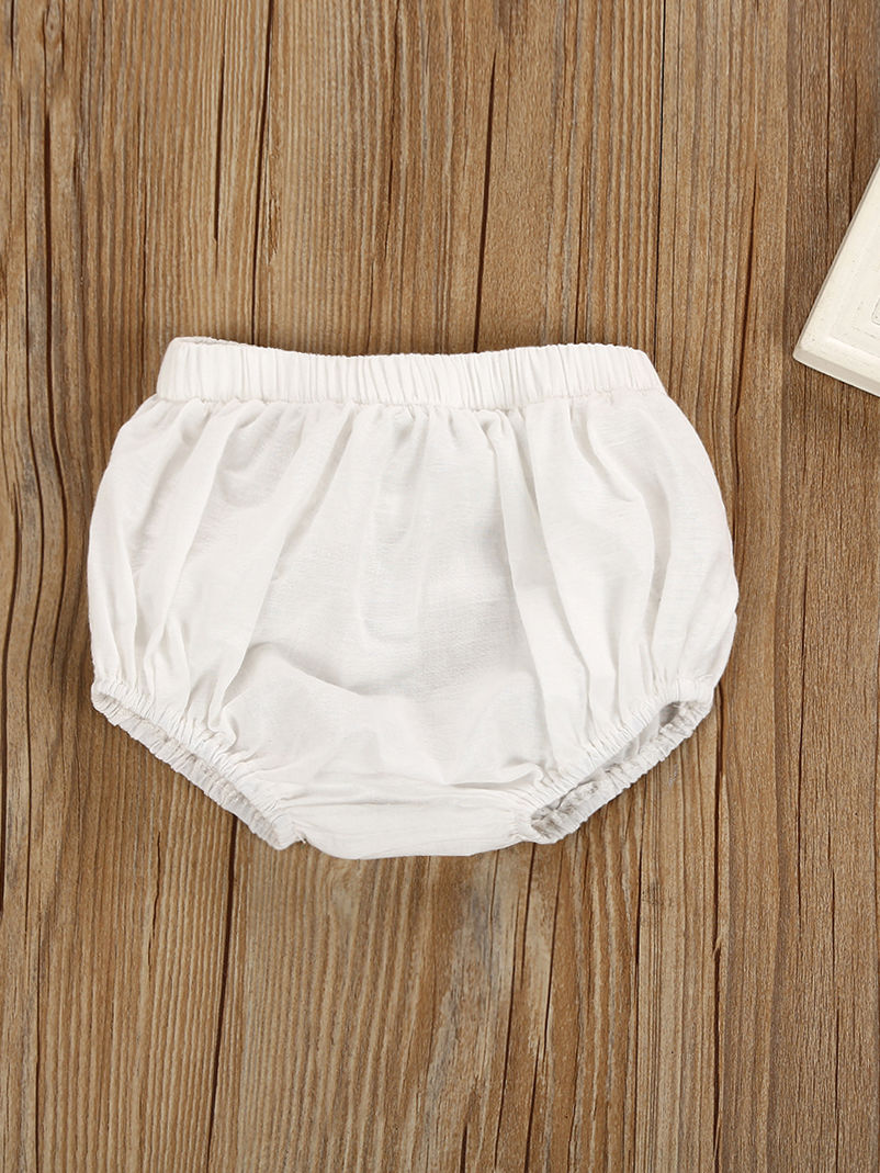 Baby Girl White Dress with Shorts Set