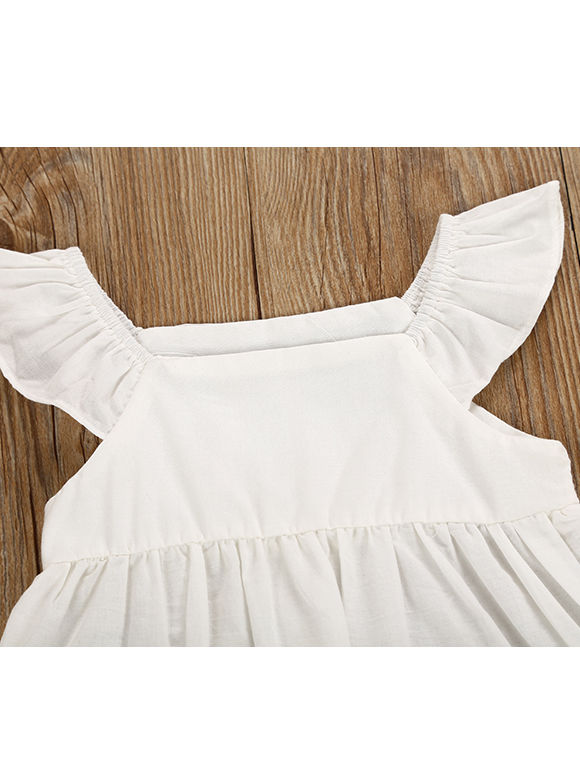 Baby Girl White Dress with Shorts Set