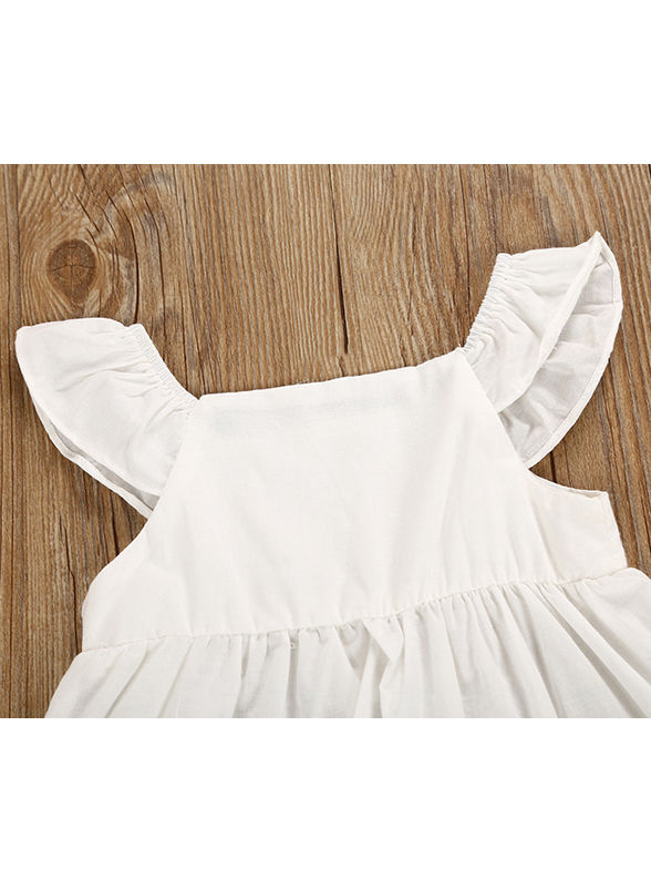 Baby Girl White Dress with Shorts Set