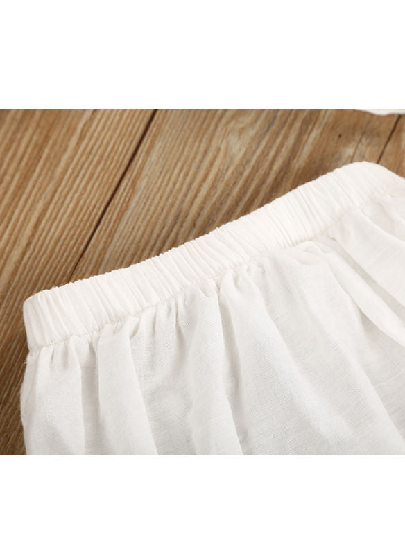 Baby Girl White Dress with Shorts Set
