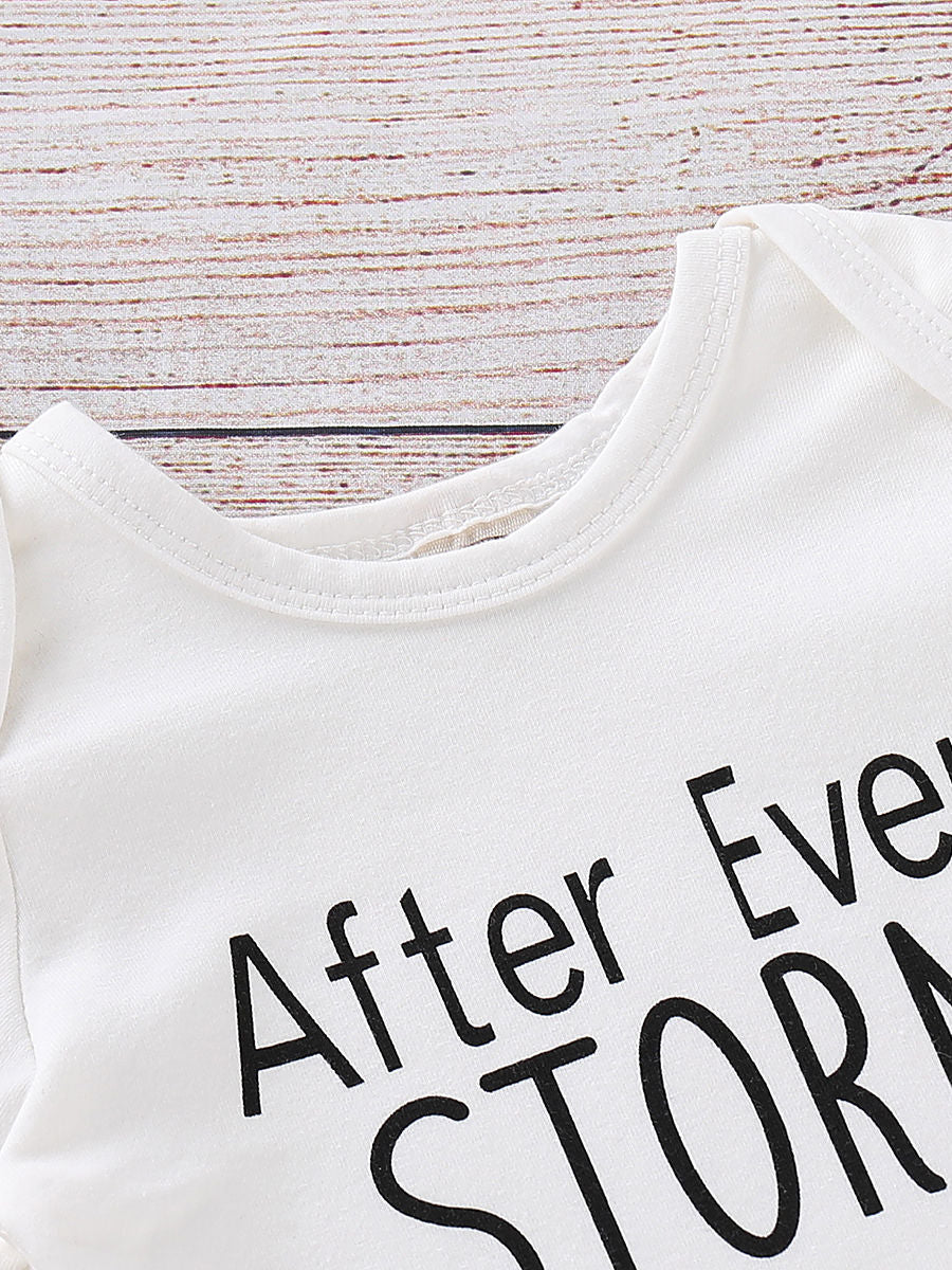 Short-sleeved Onesie Rainbow Print
