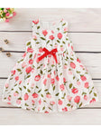 Baby Girl Rose Print Sleeveless Dress