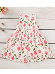 Baby Girl Rose Print Sleeveless Dress