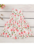 Baby Girl Rose Print Sleeveless Dress