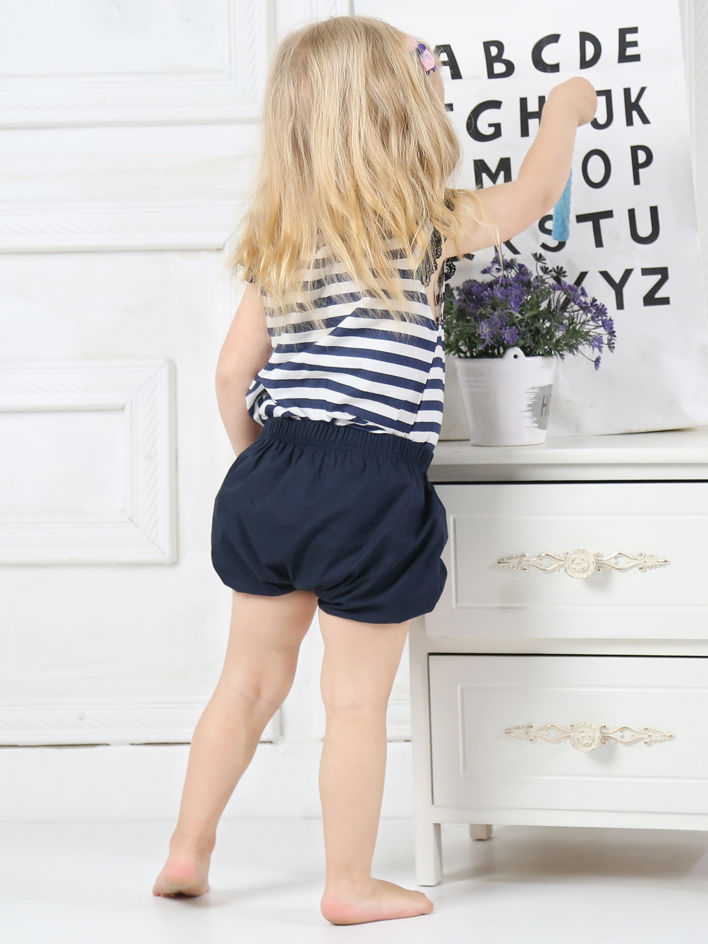 Baby Girl Stripe T-shirt with Frilled Shorts