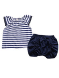 Baby Girl Stripe T-shirt with Frilled Shorts
