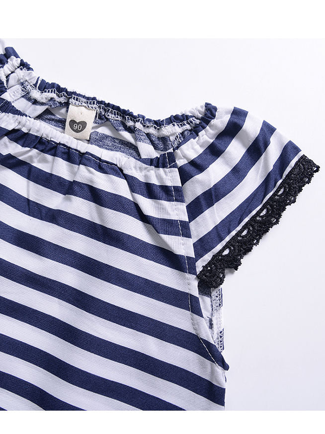 Baby Girl Stripe T-shirt with Frilled Shorts