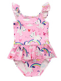 Toddler Girls Unicorn Rainbow Swimming Suit
