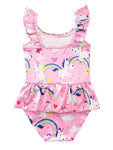 Toddler Girls Unicorn Rainbow Swimming Suit