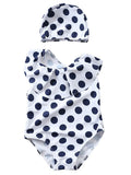 Baby Girl Bathing Suit with Swimming Cap