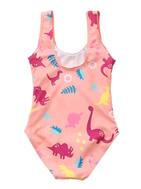 Toddler Girl Cartoon Dinosaur Swimming Suit