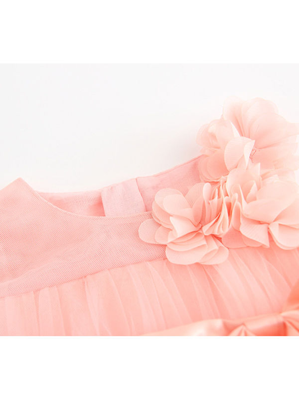 Baby Girl Flower Bow Dress-White