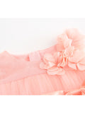 Baby Girl Flower Bow Dress-White