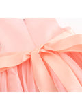 Baby Girl Flower Bow Dress-Pink