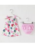 Baby Girl Flower Bow Sleeveless Top With Shorts