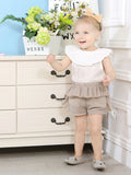 Baby Girl White Ruffle Top With Frilled Shorts