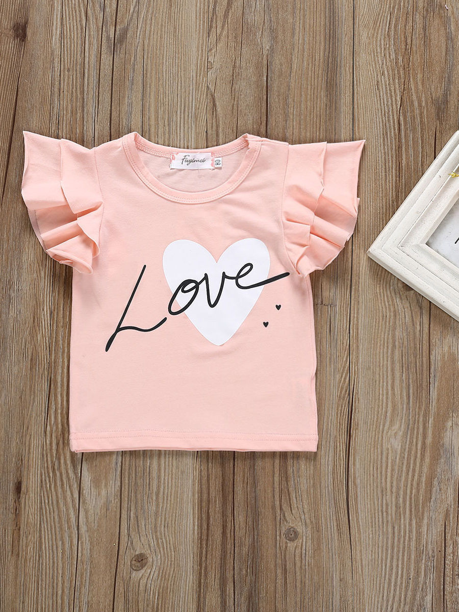 Girls Flutter Sleeve Top with Pant Set