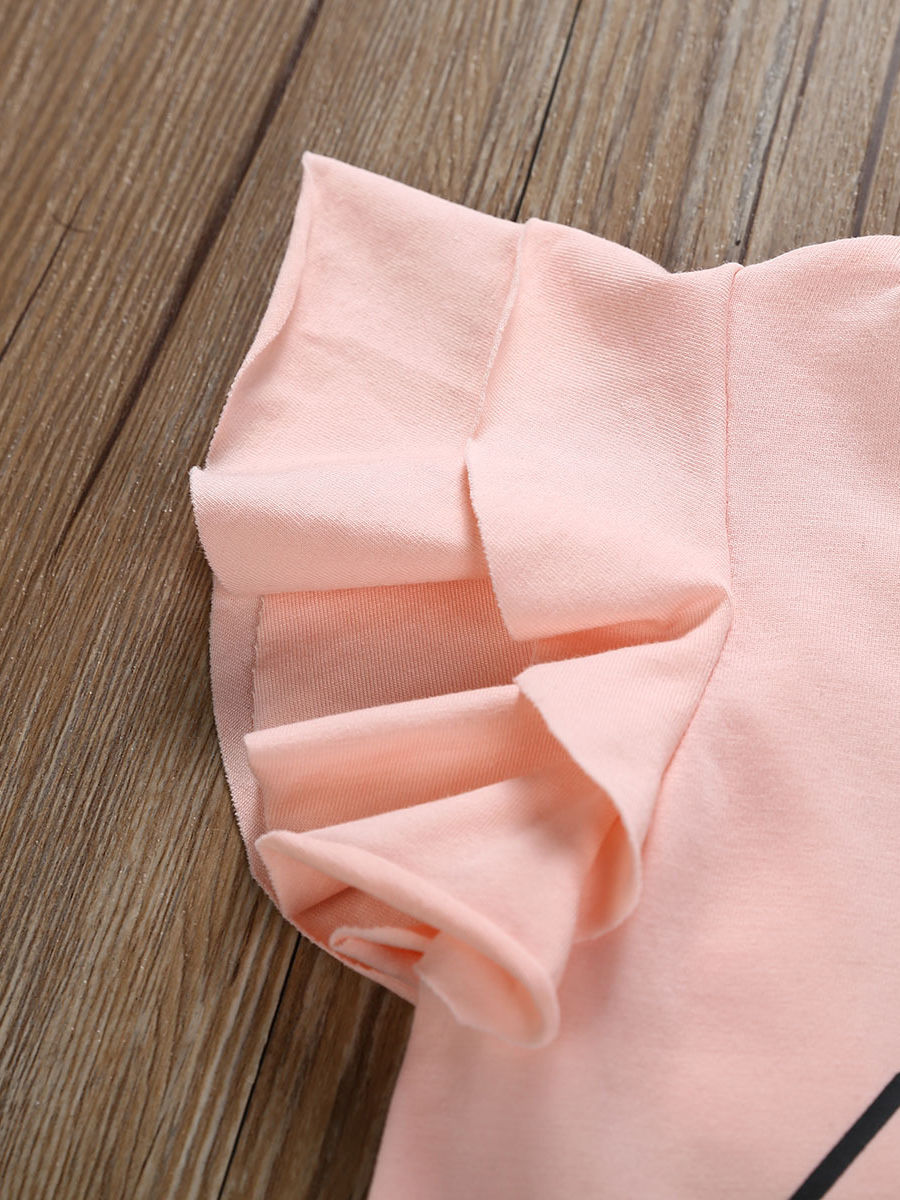 Girls Flutter Sleeve Top with Pant Set