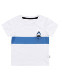 Little Boys Shark White T-shirt