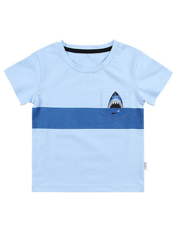 Little Boys Shark White T-shirt
