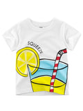 Toddler UNISEX Squeeze Print White T-shirt