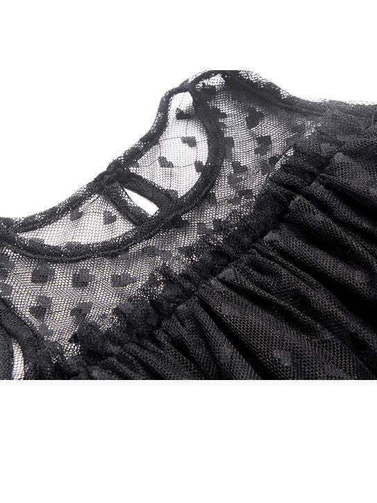 Baby Little Girl Black Sleeveless Party Dress with Headband