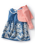 Toddler Baby Girl Denim Dress with Sweater