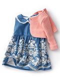 Toddler Baby Girl Denim Dress with Sweater