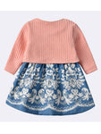 Toddler Baby Girl Denim Dress with Sweater