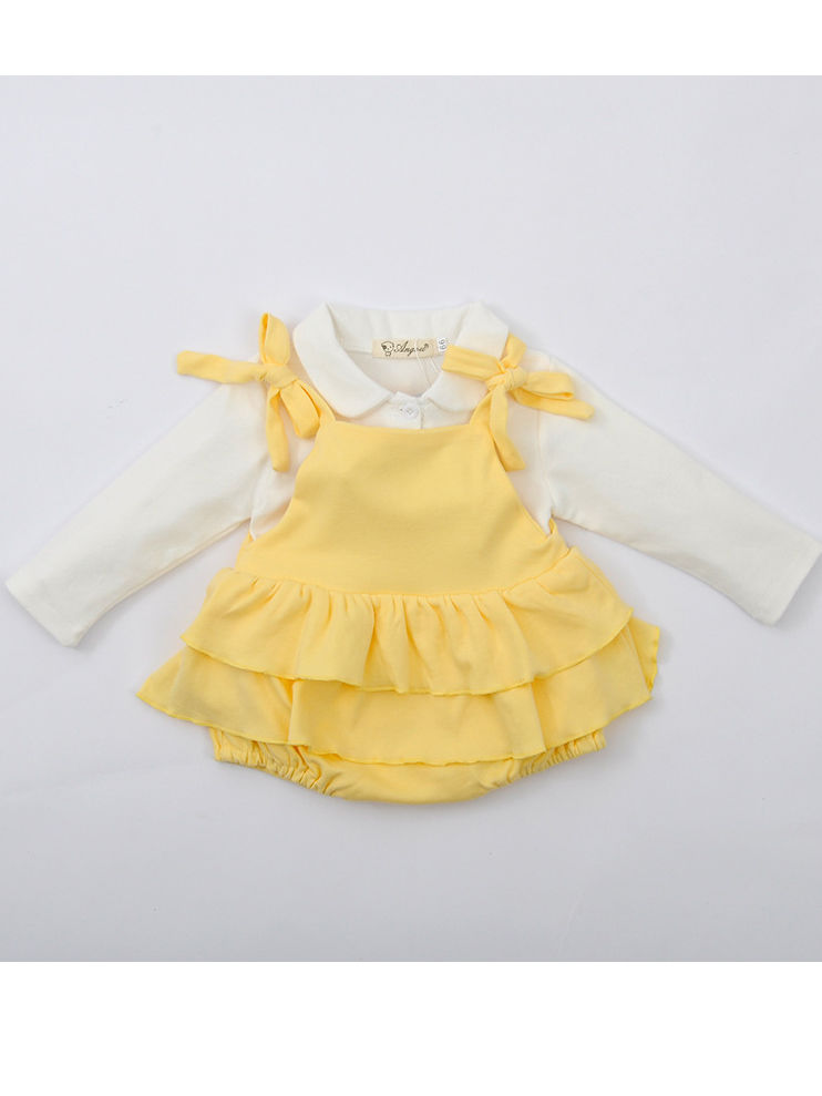 Baby Girl Collar White Pullover T-shirt