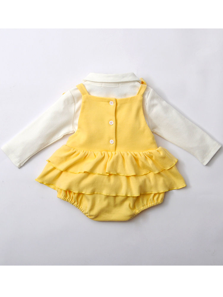 Baby Girl Collar White Pullover T-shirt