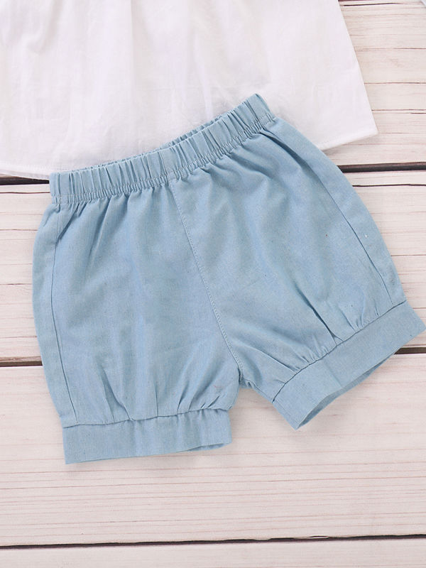 Baby Girl White Top with Shorts