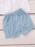 Baby Girl White Top with Shorts