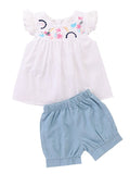 Baby Girl White Top with Shorts