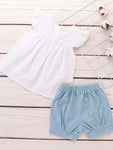 Baby Girl White Top with Shorts