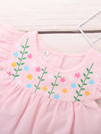 Little Baby Girl Pink Flower Tunic with Blue Shorts