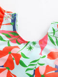 Little Girl Flower Print  Swim Suit