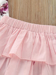 Baby Flutter Sleeve Bodysuit With Pink Skirt