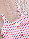 Baby Toddler Girl Red Polka Dots With Stripe Skirt