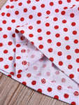 Baby Toddler Girl Red Polka Dots With Stripe Skirt