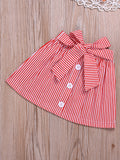 Baby Toddler Girl Red Polka Dots With Stripe Skirt