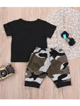 Baby Little Boys Black T-shirt with Pants