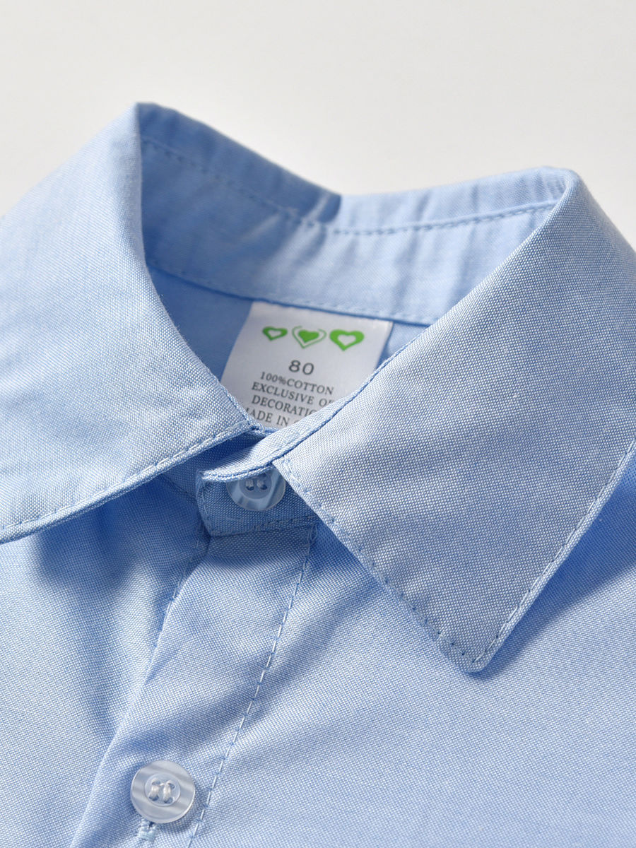 Baby Toddler Boys Blue Shirt Matching Bow Tie With Deep Blue Shorts