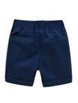 Baby Toddler Boys Blue Shirt Matching Bow Tie With Deep Blue Shorts