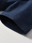 Baby Toddler Boys Blue Shirt Matching Bow Tie With Deep Blue Shorts