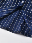 Boys Collar Stripe Matching Bow with Shorts